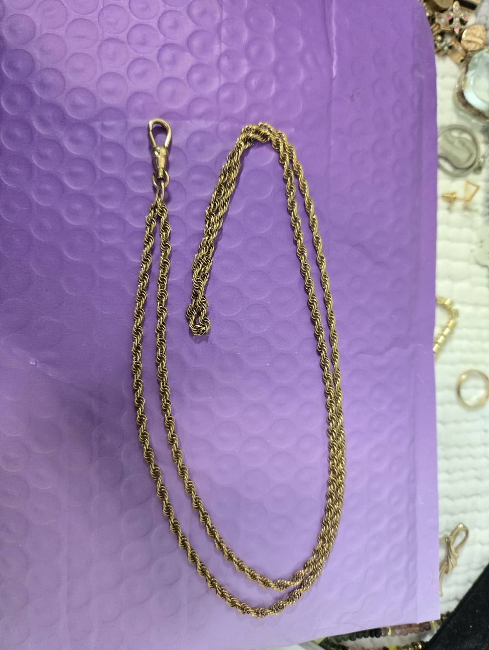 Vintage Gold Filled Rope Watch Chain Necklace - Women's Jewelry